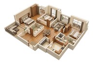 Floor plan of 3 BHK 1650 Sq. Ft. Apartment in Jashn Elevate, Lucknow