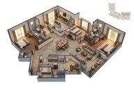 Floor plan of 3 BHK 2211 Sq. Ft. Apartment in Jashn Elevate, Lucknow