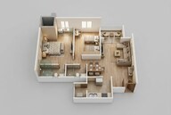 Floor plan of 2 BHK 761 Sq. Ft. Apartment in VTP Cielo, Pune