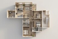 Floor plan of 3 BHK 1250 Sq. Ft. Apartment in VTP Cielo, Pune