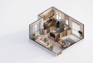 Floor plan of 1 BHK 480 Sq. Ft. Apartment in Pacific Yashogiri, Thane