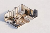 Floor plan of 2 BHK 630 Sq. Ft. Apartment in Pacific Yashogiri, Thane
