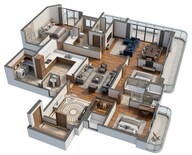 Floor plan of 3 BHK 3045 Sq. Ft. Apartment in Sobha Altus, Gurgaon