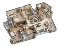 Floor plan of 3 BHK 3231 Sq. Ft. Apartment in Sobha Altus, Gurgaon