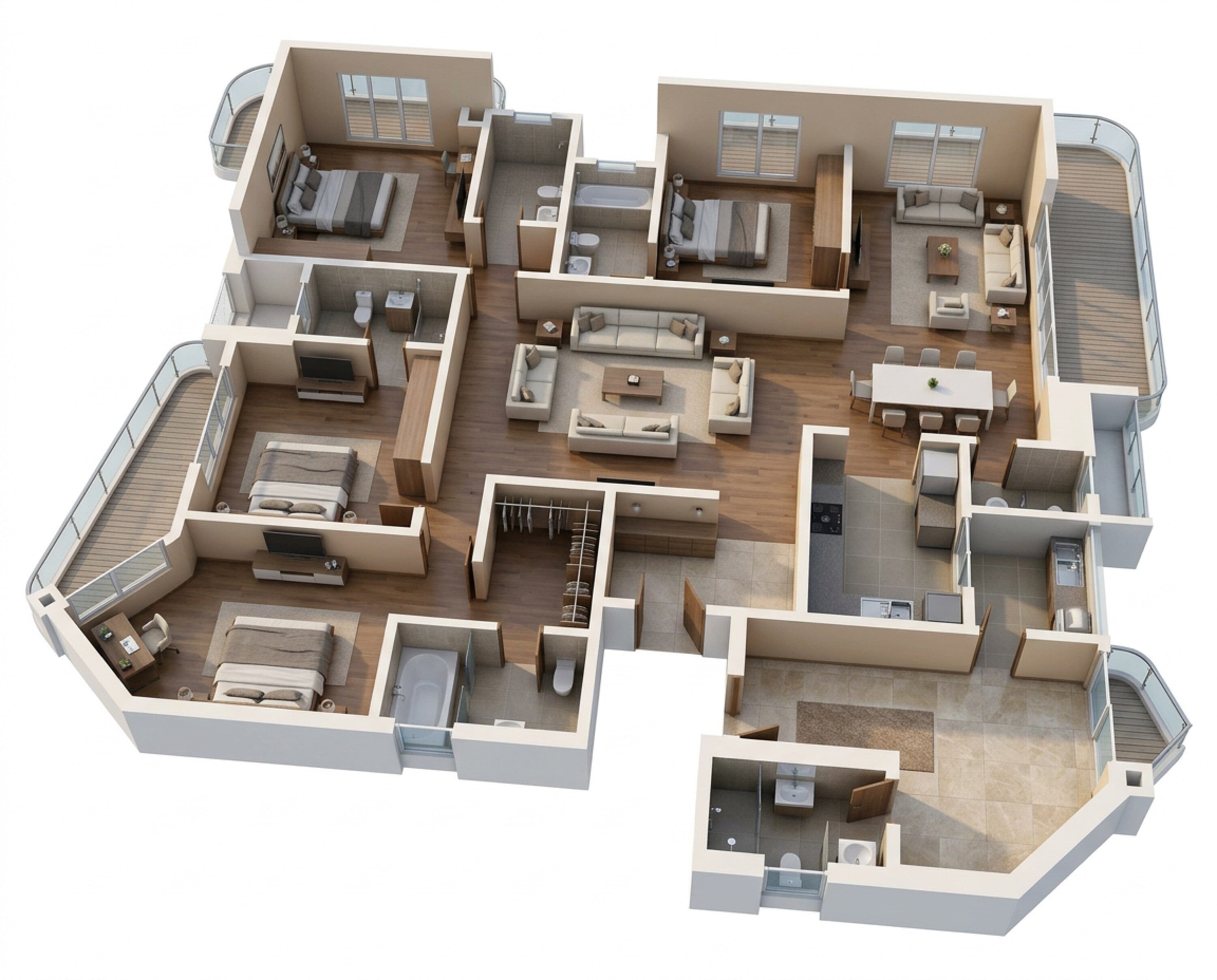 Floor plan of 4 BHK 3914 Sq. Ft. Apartment in Sobha Altus, Gurgaon