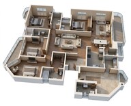 Floor plan of 4 BHK 3914 Sq. Ft. Apartment in Sobha Altus, Gurgaon