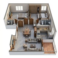 Floor plan of 2 BHK 1036 Sq. Ft. Apartment in Ramaniyam Shyamala, Chennai