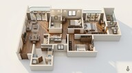 Floor plan of 3 BHK 1121 Sq. Ft. Apartment in Kohinoor Satori, Pune