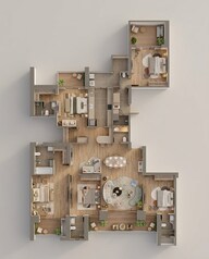 Floor plan of 4 BHK 3987 Sq. Ft. Apartment in Whiteland Urban Resort, Gurgaon