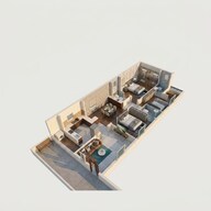 Floor plan of 3 BHK 1900 Sq. Ft. Apartment in Shanmukha Diamond Valley, Vijayawada