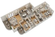 Floor plan of 4 BHK 2521 Sq. Ft. Apartment in Rustomjee Ocean Vista, Mumbai