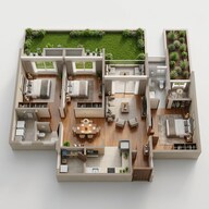 Floor plan of 3 BHK 1382 Sq. Ft. Apartment in Rohan Saroha, Pune