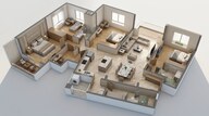 Floor plan of 3 BHK 1696 Sq. Ft. Apartment in Mantra Sky Homes, Pune