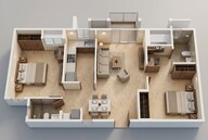 Floor plan of 2 BHK 654 Sq. Ft. Apartment in Mahindra Lifespaces Happinest Kalyan 2, Thane