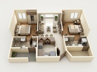 Floor plan of 2 BHK 397 Sq. Ft. Apartment in Lodha Crown Taloja Quality Homes, Thane