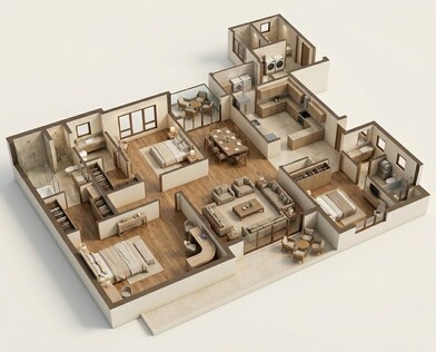 Floor plan of 3 BHK 3700 Sq. Ft. Apartment in Experion Windchants, Gurgaon