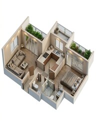 Floor plan of 1 BHK 363 Sq. Ft. Apartment in Mayfair Virar Gardens, Palghar