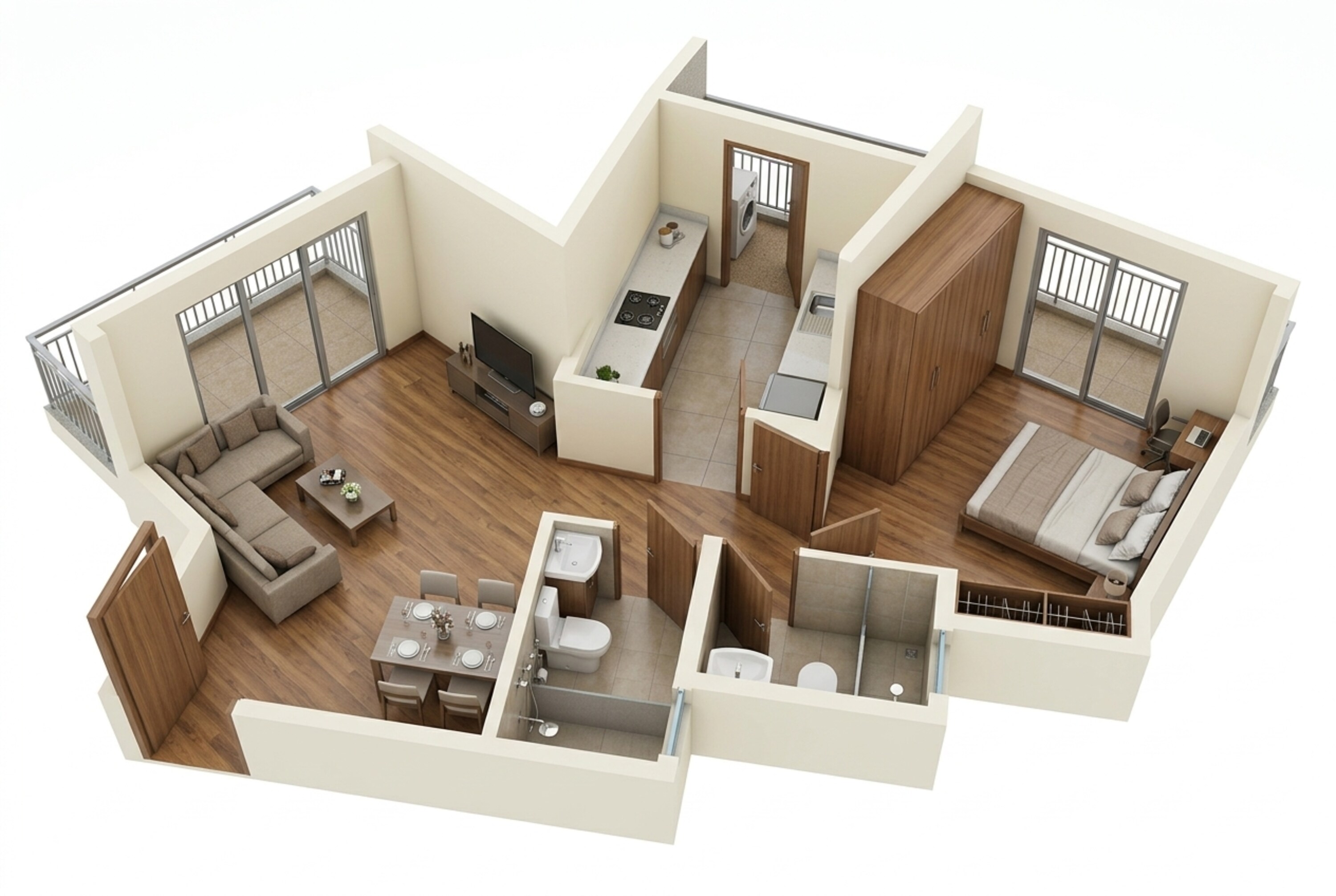 Floor plan of 1 BHK 389 Sq. Ft. Apartment in Mayfair Virar Gardens, Palghar