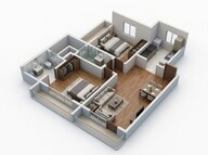 Floor plan of 2 BHK 523 Sq. Ft. Apartment in Mayfair Virar Gardens, Palghar