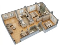 Floor plan of 2 BHK 653 Sq. Ft. Apartment in Ajmera Solis, Mumbai