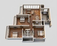 Floor plan of 3 BHK 950 Sq. Ft. Apartment in Mayfair Mira Pride, Thane