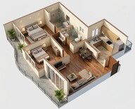Floor plan of 2 BHK 645 Sq. Ft. Apartment in Mayfair Mira Pride, Thane