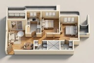 Floor plan of 2 BHK 689 Sq. Ft. Apartment in Mayfair Mira Pride, Thane