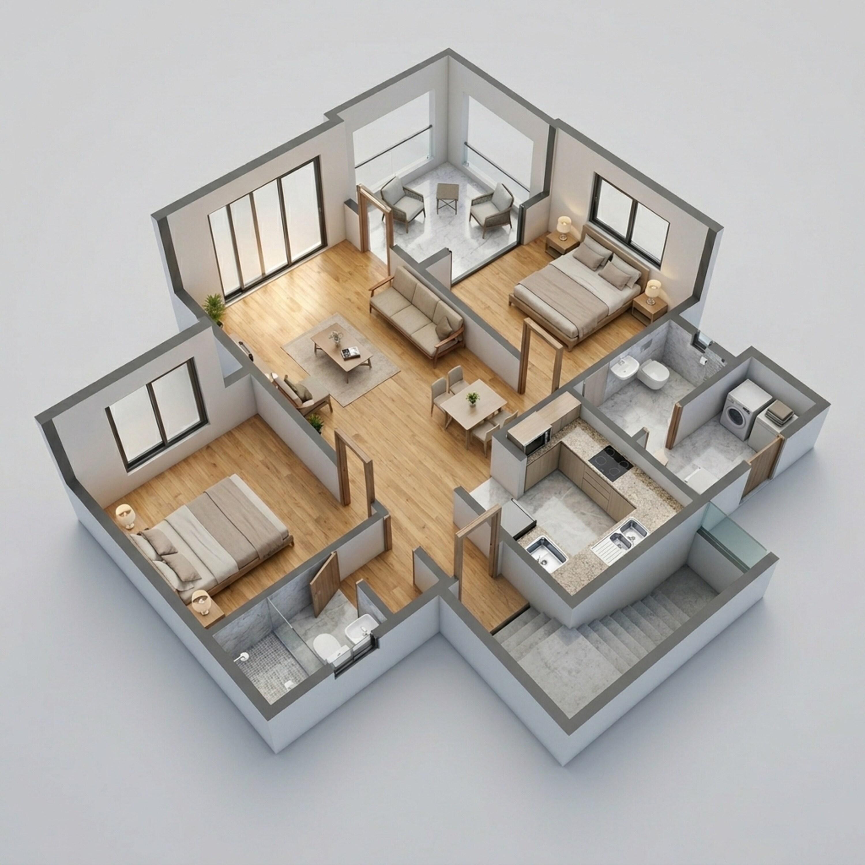 Floor plan of 2 BHK 800 Sq. Ft. Apartment in Rohan Abhilasha, Pune