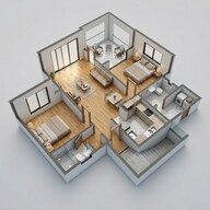 Floor plan of 2 BHK 800 Sq. Ft. Apartment in Rohan Abhilasha, Pune