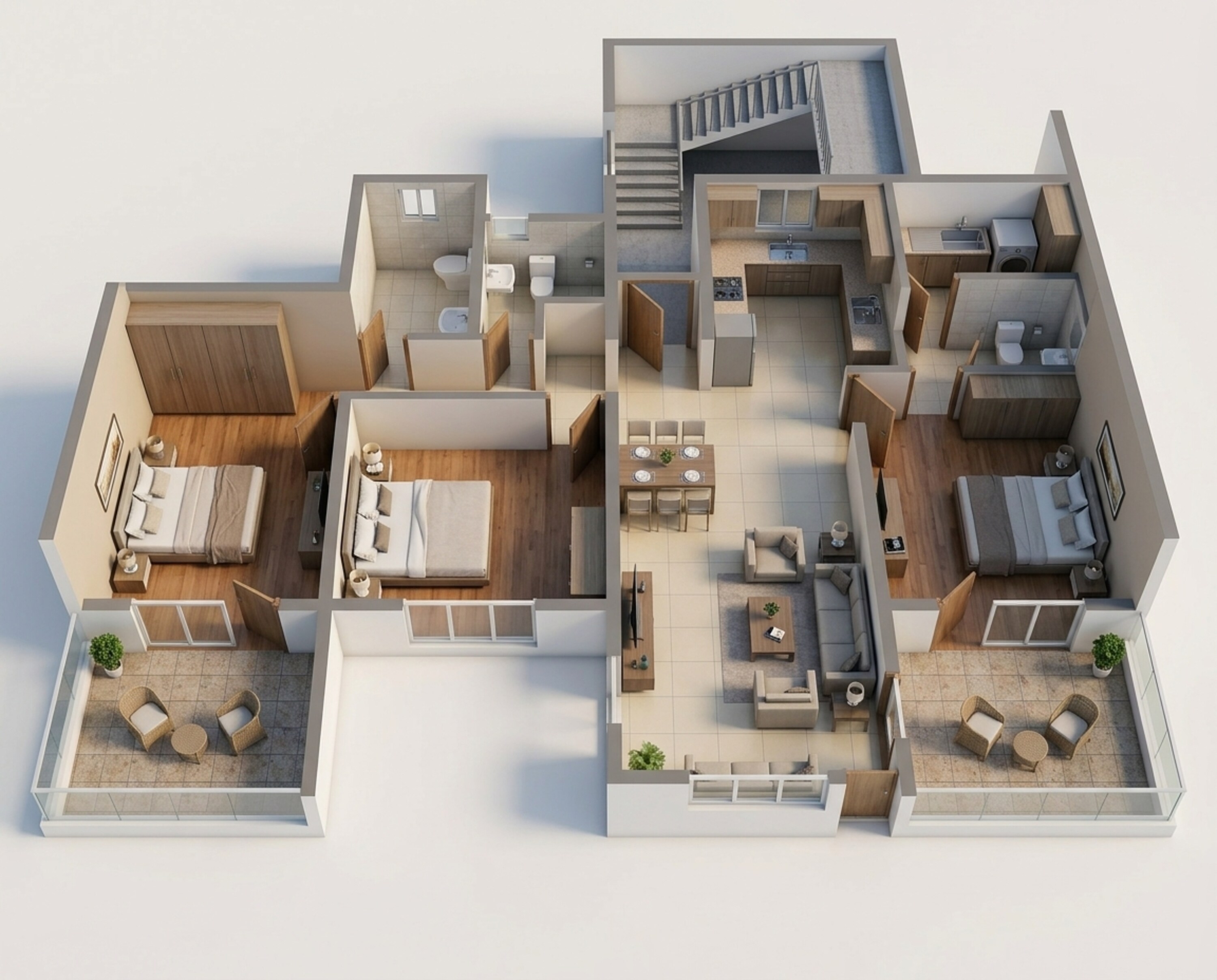 Floor plan of 2 BHK 730 Sq. Ft. Apartment in Rohan Abhilasha, Pune