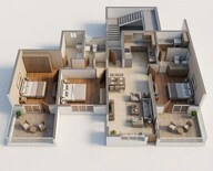 Floor plan of 2 BHK 730 Sq. Ft. Apartment in Rohan Abhilasha, Pune