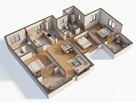 Floor plan of 3 BHK 1002 Sq. Ft. Apartment in Rohan Abhilasha, Pune