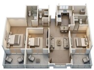 Floor plan of 3 BHK 1065 Sq. Ft. Apartment in Rohan Abhilasha, Pune