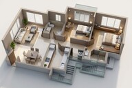 Floor plan of 3 BHK 687 Sq. Ft. Apartment in Runwal Bliss, Mumbai
