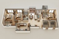 Floor plan of 3 BHK 1171 Sq. Ft. Apartment in Runwal Bliss, Mumbai