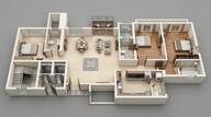 Floor plan of 3 BHK 1249 Sq. Ft. Apartment in Runwal Bliss, Mumbai