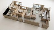 Floor plan of 2 BHK 857 Sq. Ft. Apartment in Lodha The Park, Mumbai