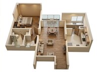 Floor plan of 1 BHK 483 Sq. Ft. Apartment in Godrej City, Navi Mumbai