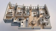 Floor plan of 3 BHK 1111 Sq. Ft. Apartment in Lodha Kiara, Mumbai