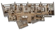 Floor plan of 4 BHK 1702 Sq. Ft. Apartment in Lodha Kiara, Mumbai