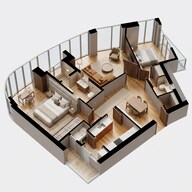 Floor plan of 2 BHK 932 Sq. Ft. Apartment in Lodha Kiara, Mumbai
