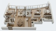 Floor plan of 3 BHK 1165 Sq. Ft. Apartment in Lodha The Park Codename August Moon, Mumbai