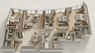 Floor plan of 3 BHK 1244 Sq. Ft. Apartment in Lodha The Park Codename August Moon, Mumbai