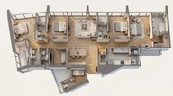 Floor plan of 4 BHK 1702 Sq. Ft. Apartment in Lodha The Park Codename August Moon, Mumbai
