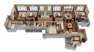 Floor plan of 4 BHK 1601 Sq. Ft. Apartment in Lodha The Park Trump Tower, Mumbai