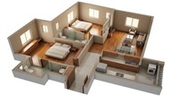 Floor plan of 2 BHK 623 Sq. Ft. Apartment in Lodha Eternis, Mumbai