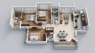 Floor plan of 3 BHK 915 Sq. Ft. Apartment in Lodha Eternis, Mumbai