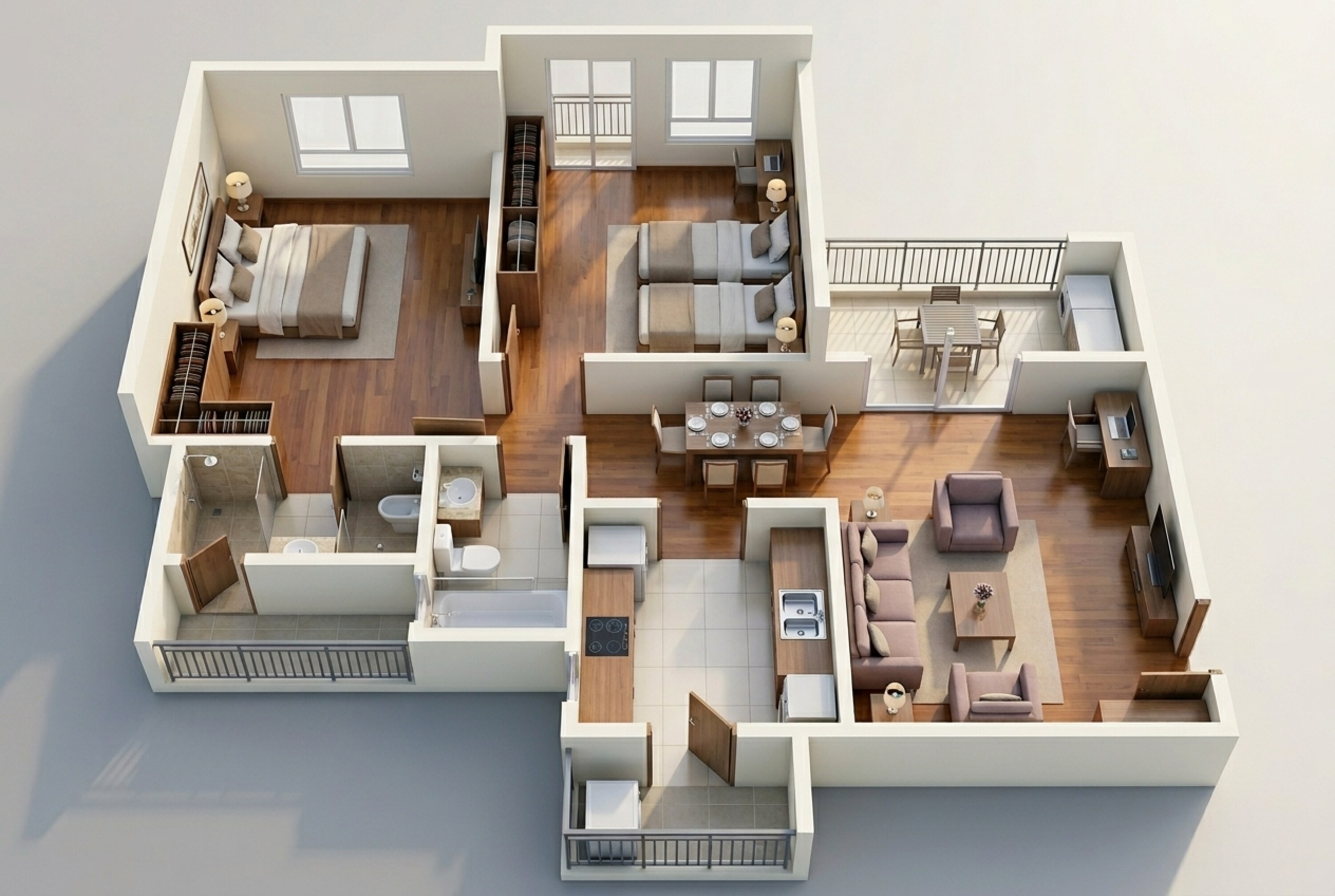 Floor plan of 2 BHK 619 Sq. Ft. Apartment in Mahindra Tathawade, Pune