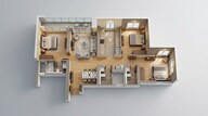 Floor plan of 3 BHK 1014 Sq. Ft. Apartment in L And T Rejuve 360, Mumbai