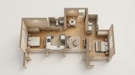 Floor plan of 2 BHK 612 Sq. Ft. Apartment in L And T Rejuve 360, Mumbai